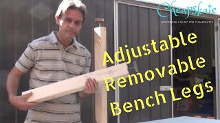 Making removable adjustable workbench legs