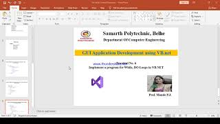 Practical No. 6 VB.NET Program using Do while loops