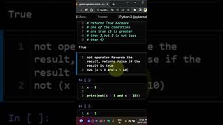 logical operator python tamil #python #shorts