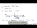 General Mass Balance on Single Tank