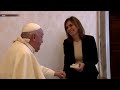 pope francis using sling after injuring forearm in fall abs cbn news