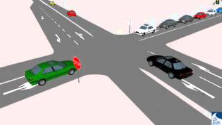 Two 2 Way Stop Traffic Simulation