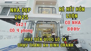 Nhà đẹp giá rẻ 2025, 800tr nhào vô lượm liền , 5x21m 4 phòng , mặt tiền quốc lộ 1a chạy thẳng