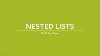 Lesson 8B1) Nested Lists (Bart)