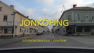 Jönköping, Göteborgsbacken till Centrum. Sweden. Dashcam Video.