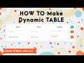 JavaScript add rows to table dynamically | How to add and remove table row dynamically in JavaScript