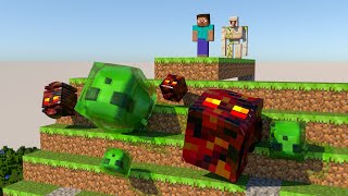 Minecraft - Slime vs Magma Cube [Softbody Race] V2