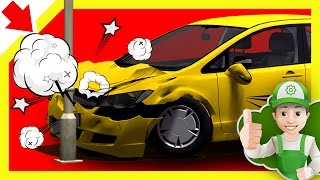 Cartoon about cars.  Handy Andy in Accident   Little Smart Kids