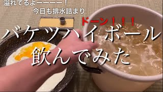 【コメ付き】バケツでハイボール飲んでみた（アル中カラカラ）