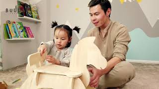 Buudai DIY wooden rocking horse