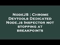 NodeJS : Chrome Devtools Dedicated Node.js Inspector not stopping at breakpoints
