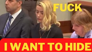 Amber Heard almost passes out for 5 minutes straight.. the look of defeat