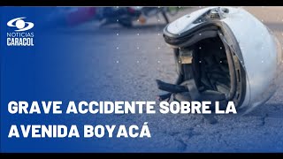 Grave accidente de motociclista en Bogotá con camión que iba cargado de ganado