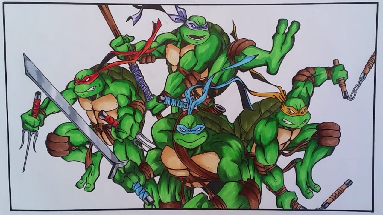 Drawing The Teenage Mutant Ninja Turtles | TolgArt - YouTube