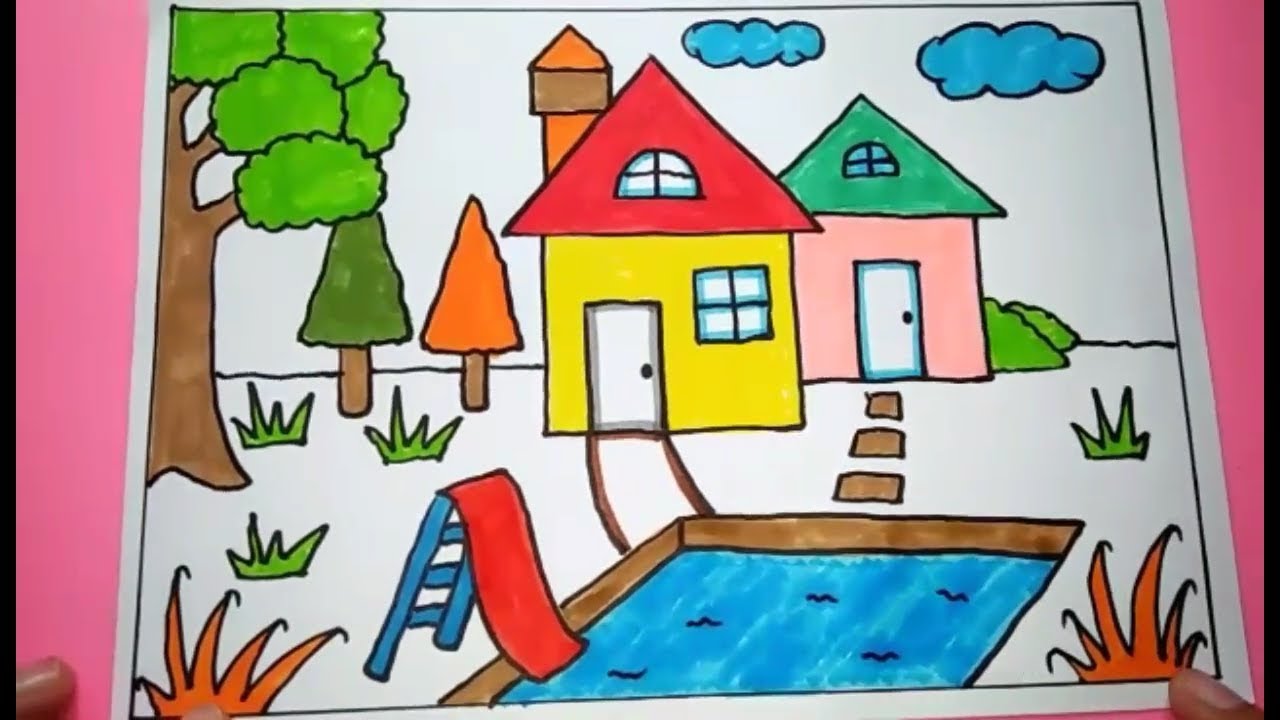 Contoh Menggambar Rumah Anak Tk - MasterWarna.com