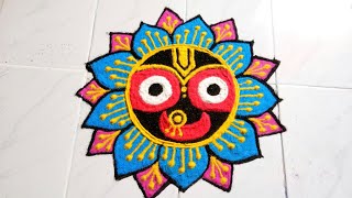 Jagannath Rangoli Design For Kartika Purnima