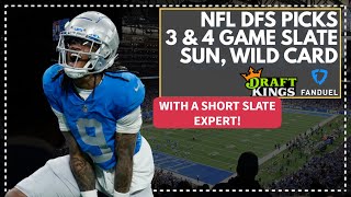NFL DFS Picks, Strategy: Wild Card Sunday! 3 + 4 Game Slate FanDuel, DraftKings Lineup Advice LIVE!