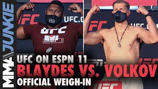 Curtis Blaydes, Alexander Volkov make weight | UFC on ESPN 11