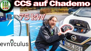 Nissan Leaf an einem CCS Hypercharger laden - Evniculus CCS auf Chademo Adapter