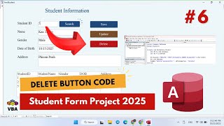 Microsoft Access โ Write VBA Code for the Delete Button Student Form Tutorial No Voice 2025
