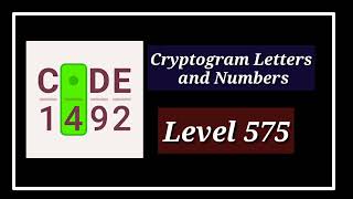 Cryptogram Level 575 Letters and Numbers
