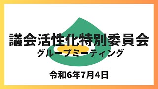 （令和6年7月4日）議会活性化特別委員会 グループミーティング