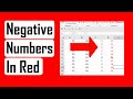 How To Highlight All Negative Numbers In Red In Excel