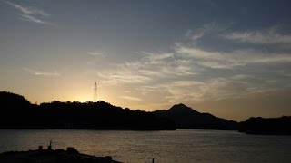 夕日の中の土生港近く　平成27年10月4日