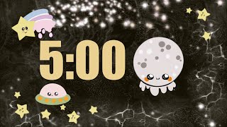 5 Minute Timer with alarm bell | Shooting star