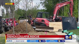 Rescue efforts underway after trench collapses in Noblesville