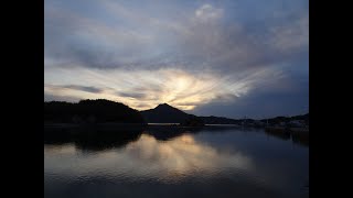 穏やかな海、因島の夕焼け　令和3年4月15日