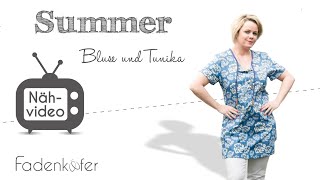 Nähanleitung Bluse oder Tunika Summer - inklusive Knopfleiste