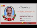 funeral service of mr. k.m. george achankunju 73