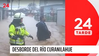 Desborde del río Curanilahue: decenas de viviendas inundadas | 24 Horas TVN Chile