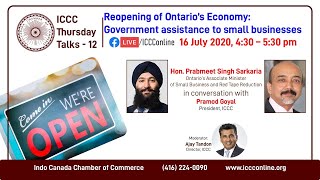 Interaction with Hon. Prabmeet Sarkaria, Ontario's Minister of Small Business and Red Tape Reduction