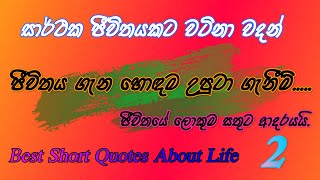 Best Quotes about Life 2 | සාර්ථක ජීවිතය වටිනා වදන් 2 | Quotes by Sinhala