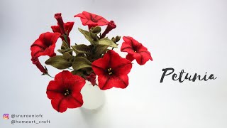 *FREE PATTERN* Easy Petunia Felt Flowers #DIY - How to Make Felt Flowers by S Nuraeni