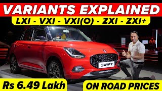 2024 Maruti Suzuki Swift VARIANTS EXPLAINED - On-Road Price | Best Value for Money Variant? LXi VXi