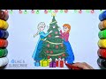 elsa and anna christmas tree decoration coloring 🎄 frozen princesses