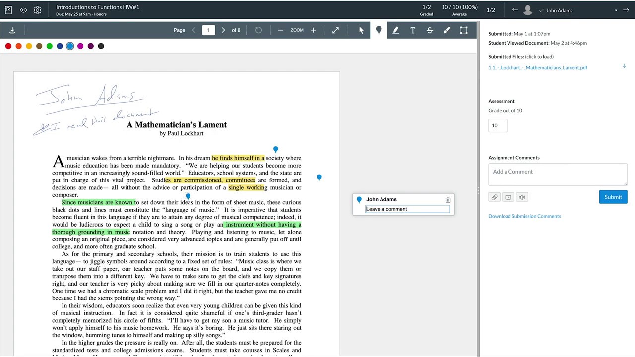 Using Speedgrader On Canvas Youtube