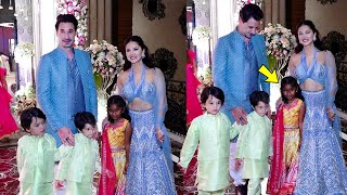 Sunny Leone With Her Kids And Husband Daniel Weber At Ira Trivedi & Madhu Manten