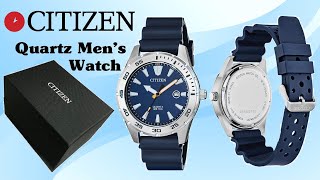 CITIZEN Analog Quartz Men's Watch - UNBOXING (Blue Dial, Rubber Strap) | BI1041-22L