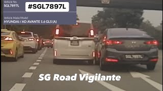 12apr2023 cte #SGL7897L hyundai avante hit \u0026 run mercedes not able to keep in lane