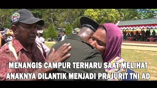 Orang tua ini mengharukan sambil menangis lihat anaknya usai dilantik menjadi TNI AD