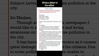 Write a letter to the editor of a newspaper complaining about noise pollution in your area #shorts