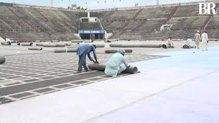 PTI rally in Lahore: National Hockey Stadium astroturf ripped for preparations