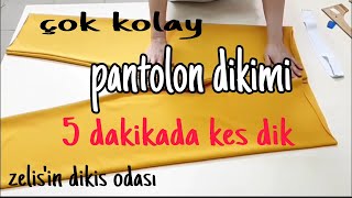 Very easy trousers cutting and sewing/ Kolay pantolon/zelis'in dikiş odası