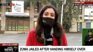 Jayed Leigh Paulse at the ANC Headquarters in Durban post Zuma incarceration