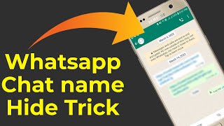 how to hide whastapp chat name | whatsapp latest trick 2022