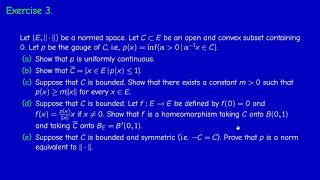 Math400 - Functional Analysis - Exercises of Chapter 2 - Part 1
